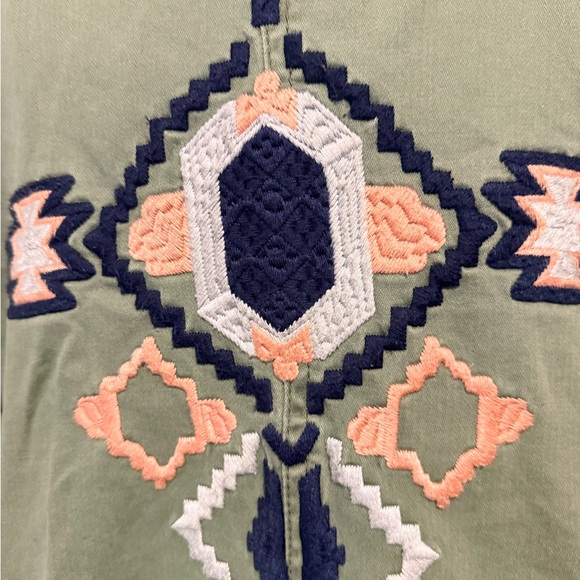 Free People Embroidered Twill Parka Hooded Jacket Size M (would fit L) - Picture 9 of 16